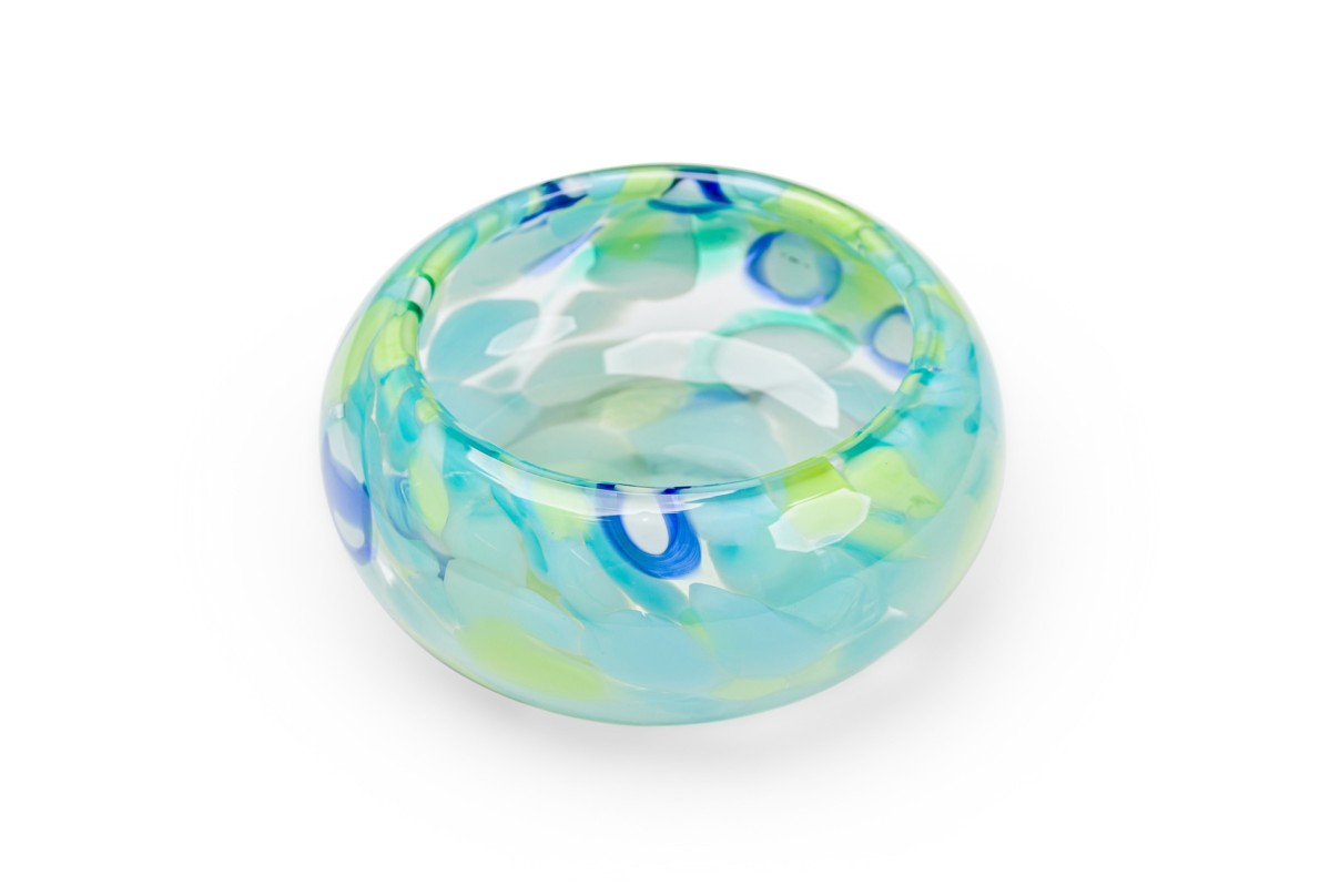 Contemporary polish blotchy art glass centerpiece